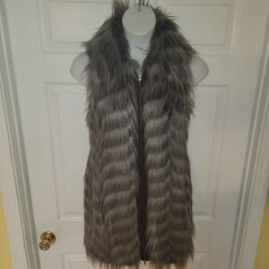 RACHEL ZOE Faux Fur Vest Size 10 Excellent Condition
